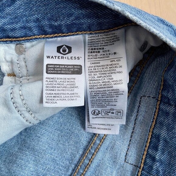 Levis 94 Baggy Womens Distressed High-Waisted Jeans Size 28 ripped 100% Cotton - Picture 7 of 11